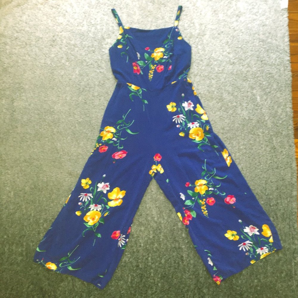 Old Navy Women's Medium Floral Dark Blue Jumpsuit